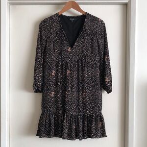 Madewell Printed Mini Dress with Ruffle Hem